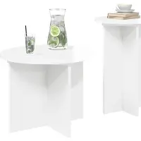 vidaXL Ensemble de tables d'appoint avec stockage 2 pcs Blanc brillant