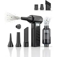 ProTrue Souffleur d'air 130 000 tr/min - avec aspirateur à main - aspirateur sans fil pour miettes - aspirateur de voiture - ventilateur turbo - compresseur d'air pour ordinateur - souffleur d'air à batterie