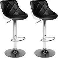 Happy Garden Lot de 2 tabourets de bar noir et blanc JASPER