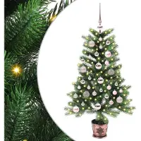 vidaXL Sapin de Noël avec 150 LED avec support Vert 90 cm PE