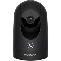 Foscam Caméra rotative WiFi R8M 8 MP avec radar micro-ondes, couleur noire