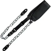 Richter 1951 Black & Silver Succubus sangle de guitare avec chaîne et épaulière en cuir