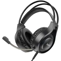 Hoco - Wired Headphones Tiger (W106) - for Gaming, Jack 3.5mm, with Microphone - Black (Filaire), Casque gaming, Noir
