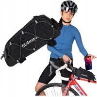 Fit4Med | Sacoche de vélo - Noir - 22 X 10 X 5,5 Cm - Imperméable - Réfléchissant - 1 L