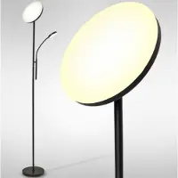 Auronic Lampadaire LED moderne -Lampadaire sur Pied - 181cm - LED -Super Lumineux - télécommande - chambre salon - Noir