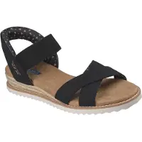 SKECHERS Slip-Ins Bobs Desert Kiss – Golden Lily Damen Sandale Schwarz