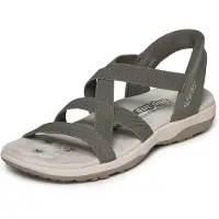 SKECHERS Slip-Ins: Reggae Slim Sandalen Plat - Groen - Maat 37
