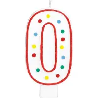 Amscan Bougie 0 - 13,3 Cm - Blanc Et Pois