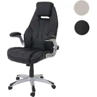 Mendler Chaise fauteuil de bureau MENDLER HWC-A65, chaise pivotante, similicuir noir