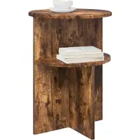 vidaXL Table d'appoint Chêne fumé Ø 39,5 x 55 cm Bois d'ingénierie