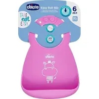 Chicco EASY BIB - Bavoir en silicone - PINK - 6m