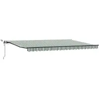 vidaXL , store enrouleur rétractable, vert et blanc, 500 x 300 cm, polyester