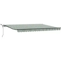 vidaXL , store enroulable, vert et blanc, 450 x 300 cm, polyester