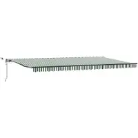 vidaXL , store enrouleur rétractable, vert et blanc, 600 x 300 cm, polyester