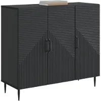 vidaXL Buffet noir 89 x 34,5 x 80 cm en aggloméré