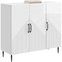 vidaXL Buffet blanc brillant 89 x 34,5 x 80 cm en aggloméré