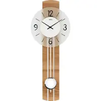 AMS 7263 Horloge murale à quartz avec pendule Bois plaqué cur d'hêtre Horloge à pendule