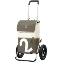 Andersen Shopper Valisette olive / blanc cassé