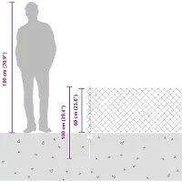 vidaXL Clôture en fil métallique avec poteaux, 10 x 0,6 m, acier revêtu de PVC