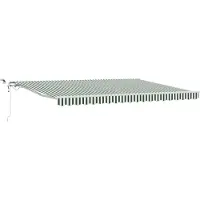 vidaXL , store enrouleur, vert et blanc, 450 x 350 cm, polyester