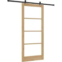 vidaXL Porte coulissante ORKDAL, 93 x 211 cm, en bois massif de pin et avec vitre