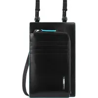 Piquadro Blue Square Pocket Crossbody Bag For Smartphone Nero