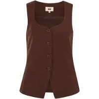 We fashion Gilet de costume brun foncé