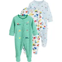 Next Barboteuse / body bleu pastel / jaune / vert / blanc