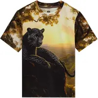 We fashion T-Shirt marron / curry / noir / blanc