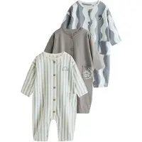 Next Barboteuse / body bleu fumé / taupe / vert pastel / blanc