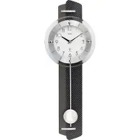 AMS 5264 Horloge murale radiofréquence avec pendule optique carbone Horloge à pendule avec verre