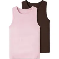 TWO SOON Maillot de corps brun foncé / rose