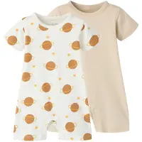 TWO SOON Pyjama mastic / caramel / orange / blanc