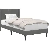 vidaXL Cadre de lit avec tête de lit Gris foncé 90 x 190 cm Velours