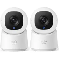 Eufy Security C220 - Indoor beveiligingscamera 2-Pack met 2K resolutie en 360° PTZ, Caméra réseau, Blanc, Noir