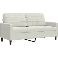 vidaXL Canapé 2 places crème 140 cm velours
