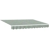 vidaXL Tissu de remplacement pour store vert et blanc 3 x 2,5 m en polyester