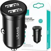 Usams ad. Sam. 2Xusb 2.4A Minichrome/Noir Cc114Tc01 (Us-Cc114)