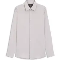 BOSS Chemise Slim en coton structuré mélangé