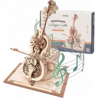 Robotime ROKR Puzzle 3D bois violoncelle magique - 27,5x27,5x47,5 cm - 1 pièce, décoration à la maison, décoration d’étagère,Cadeaux artisanaux pour adultes et adolescents,Jouets éducatifs