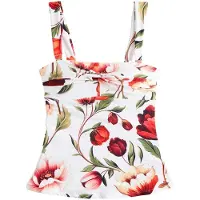 Next Haut de tankini vert / pêche / rouge / blanc