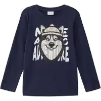 s.Oliver T-Shirt bleu marine / gris chiné