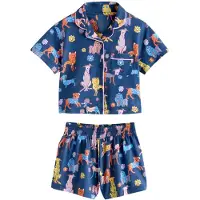 Next Pyjama bleu marine / jaune / lilas / orange foncé