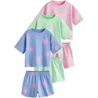 Next Pyjama bleu-gris / vert clair / rose clair