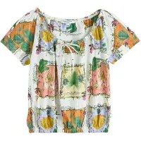 Next T-shirt moutarde / vert / orange / blanc