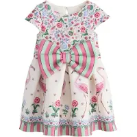 Next Robe bleu clair / vert / rose / blanc