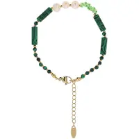 Usha Bracelet or / émeraude / blanc perle