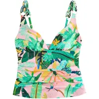 Next Haut de tankini vert / corail / rose