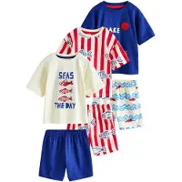 Next Pyjama azur / bleu foncé / rouge / blanc