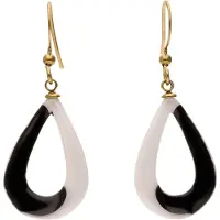 Usha WHITE LABEL Boucles d'oreilles or / noir / blanc